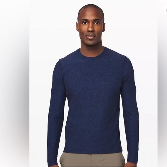 lululemon athletica Other - Lululemon Surge Warm Long Sleeve Shirt Moroccan Blue Black Men’s Medium M